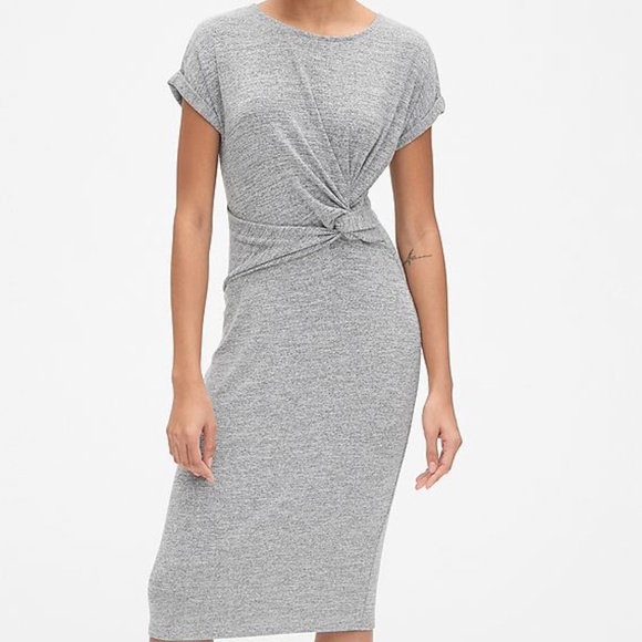Gap Soft Spun Twist knot Midi T-Shirt Dress - Picture 2 of 6